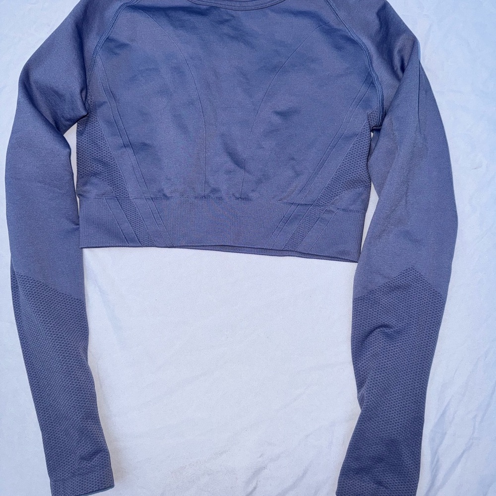AYBL Cropped Long-Sleeve Active Top - Lavender Purple